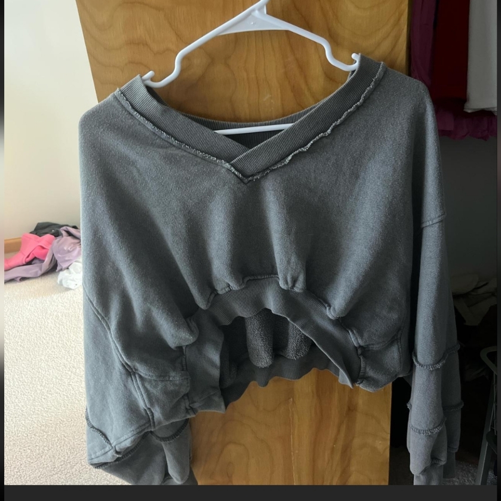 Urban Outfitters Charcoal Cropped Sweater